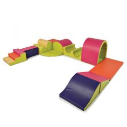 GRAND PARCOURS DE L'ESCALADE 12 MODULES EN MOUSSE POUR ENFANT DE 2-3 ANS