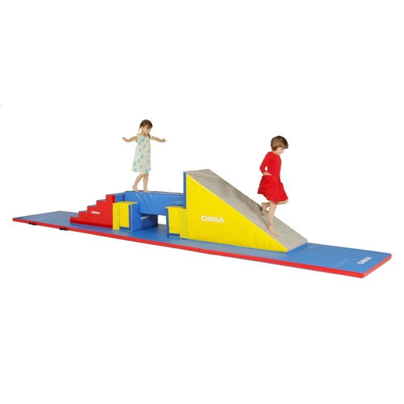 PARCOURS DE MOTRICITÉ PIC ET PONT 6 MODULES MOUSSE POUR ENFANT DE 3-6 ANS